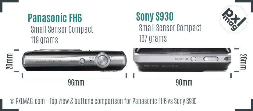 Panasonic FH6 vs Sony S930 top view buttons comparison