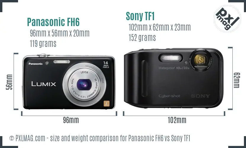 Panasonic FH6 vs Sony TF1 size comparison