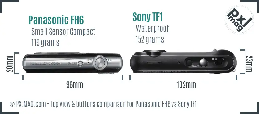 Panasonic FH6 vs Sony TF1 top view buttons comparison