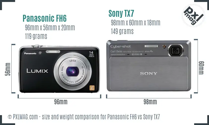 Panasonic FH6 vs Sony TX7 size comparison