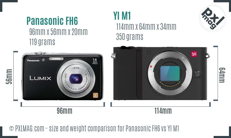 Panasonic FH6 vs YI M1 size comparison