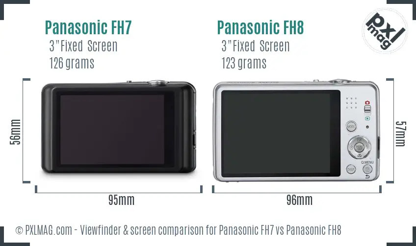 Panasonic FH7 vs Panasonic FH8 Screen and Viewfinder comparison