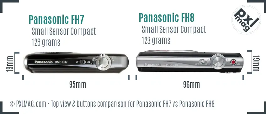 Panasonic FH7 vs Panasonic FH8 top view buttons comparison