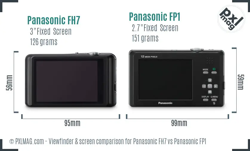 Panasonic FH7 vs Panasonic FP1 Screen and Viewfinder comparison