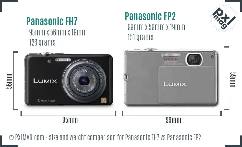Panasonic FH7 vs Panasonic FP2 size comparison