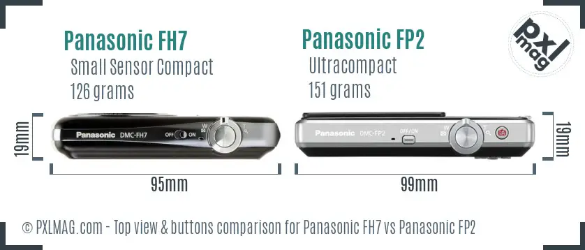 Panasonic FH7 vs Panasonic FP2 top view buttons comparison