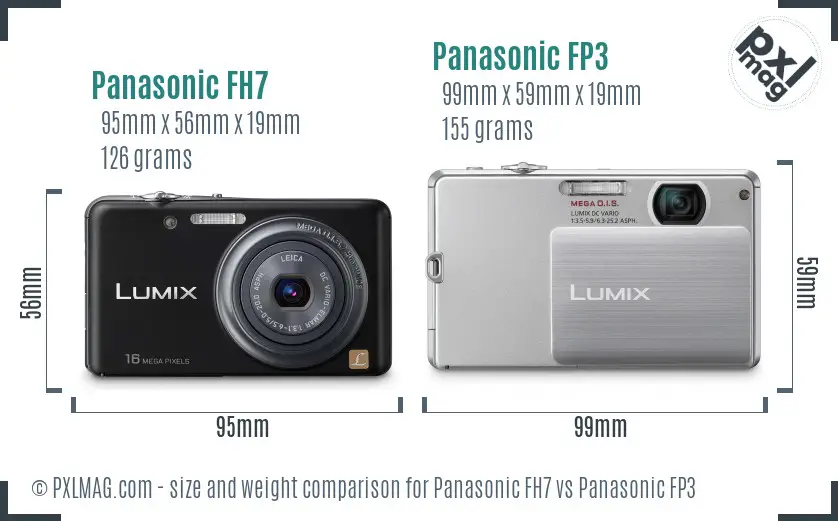 Panasonic FH7 vs Panasonic FP3 size comparison