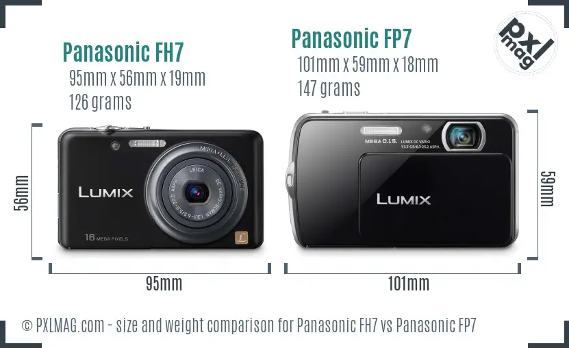 Panasonic FH7 vs Panasonic FP7 size comparison