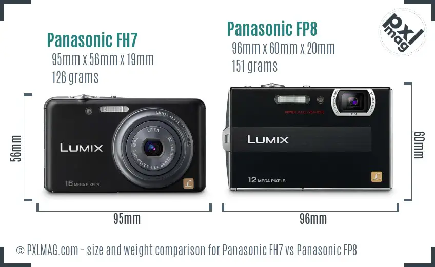Panasonic FH7 vs Panasonic FP8 size comparison