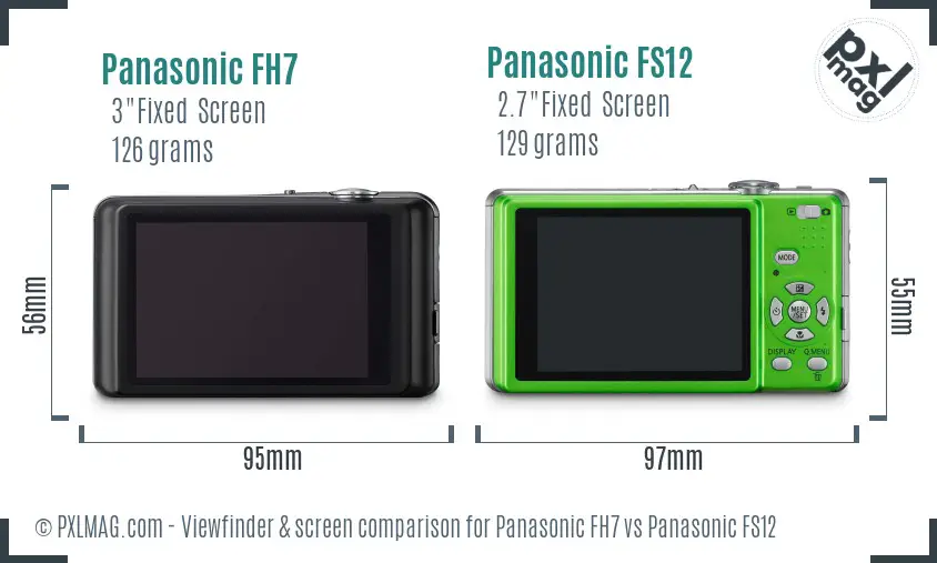 Panasonic FH7 vs Panasonic FS12 Screen and Viewfinder comparison