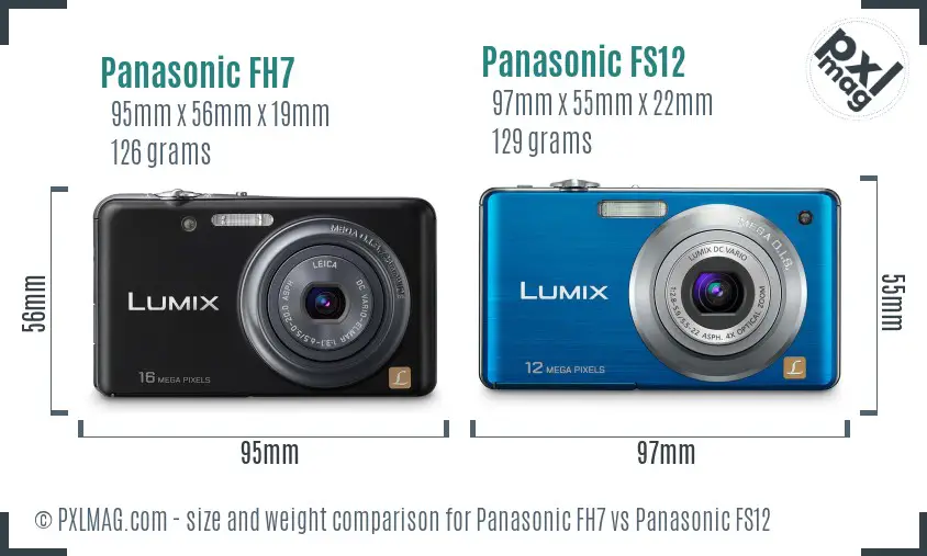 Panasonic FH7 vs Panasonic FS12 size comparison