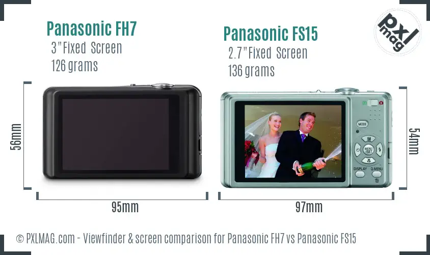 Panasonic FH7 vs Panasonic FS15 Screen and Viewfinder comparison