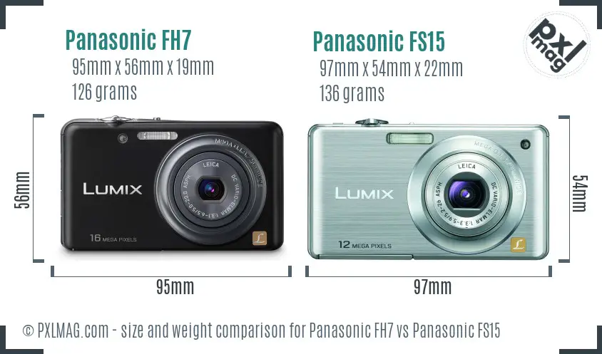 Panasonic FH7 vs Panasonic FS15 size comparison