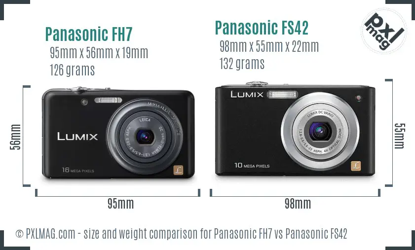 Panasonic FH7 vs Panasonic FS42 size comparison