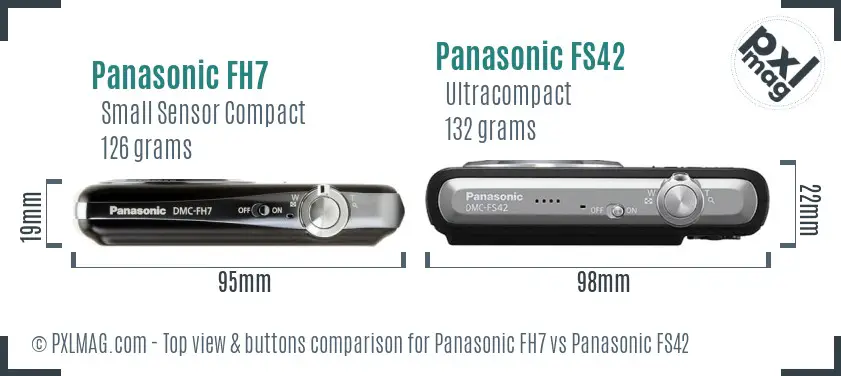 Panasonic FH7 vs Panasonic FS42 top view buttons comparison