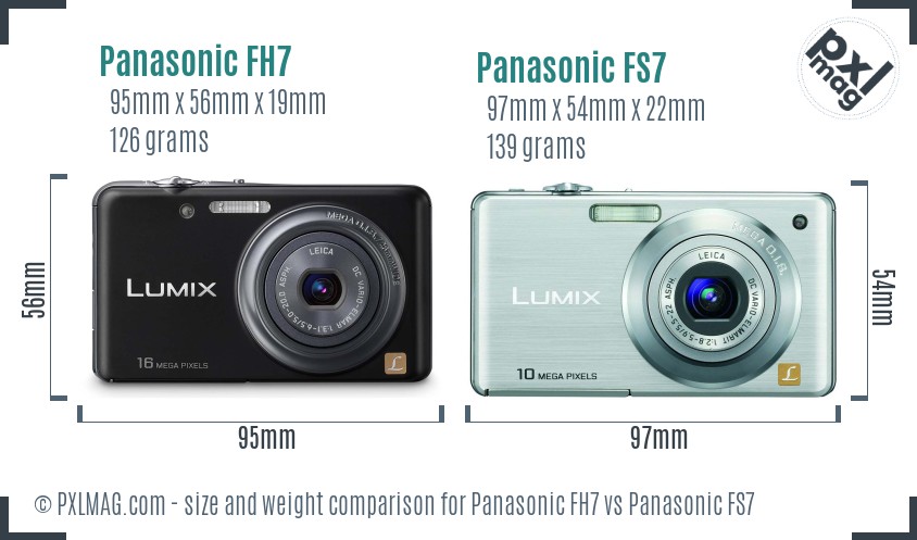 Panasonic FH7 vs Panasonic FS7 size comparison