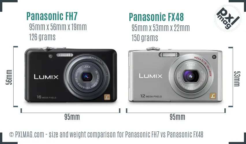 Panasonic FH7 vs Panasonic FX48 size comparison