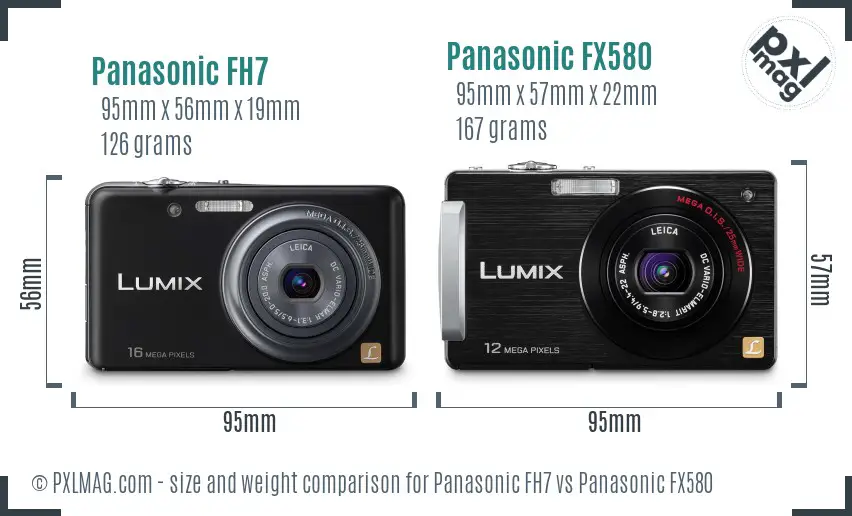 Panasonic FH7 vs Panasonic FX580 size comparison