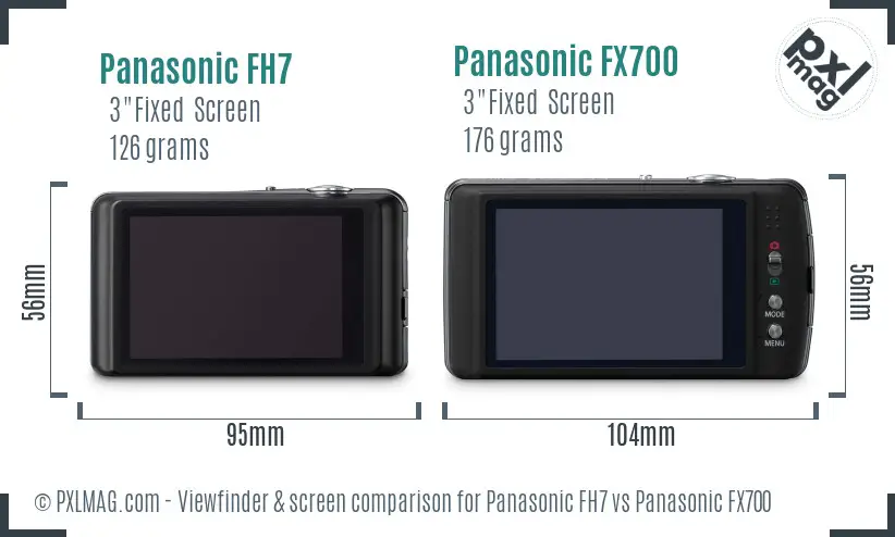 Panasonic FH7 vs Panasonic FX700 Screen and Viewfinder comparison