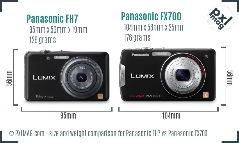 Panasonic FH7 vs Panasonic FX700 size comparison