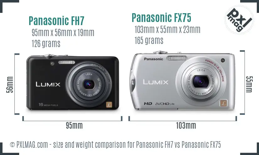 Panasonic FH7 vs Panasonic FX75 size comparison