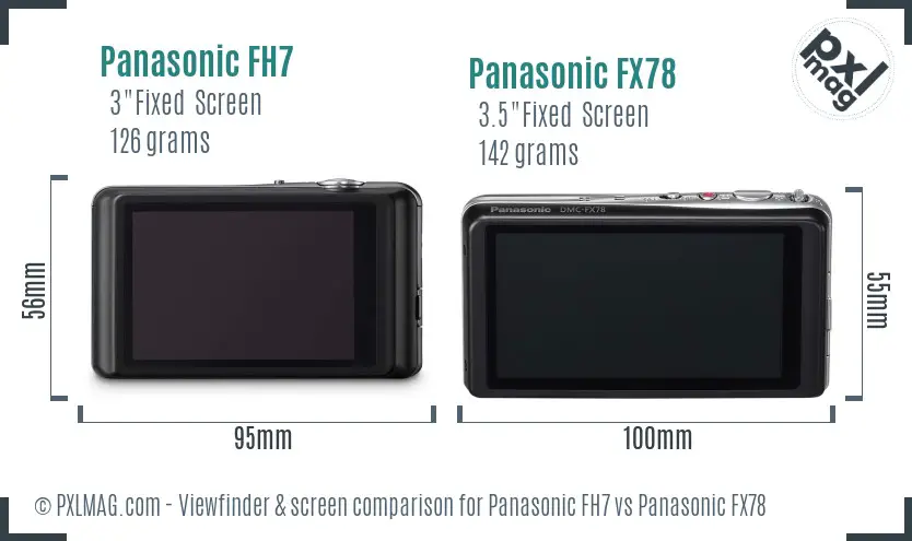 Panasonic FH7 vs Panasonic FX78 Screen and Viewfinder comparison