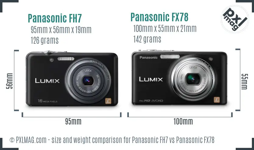 Panasonic FH7 vs Panasonic FX78 size comparison