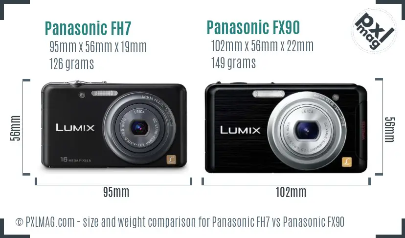 Panasonic FH7 vs Panasonic FX90 size comparison