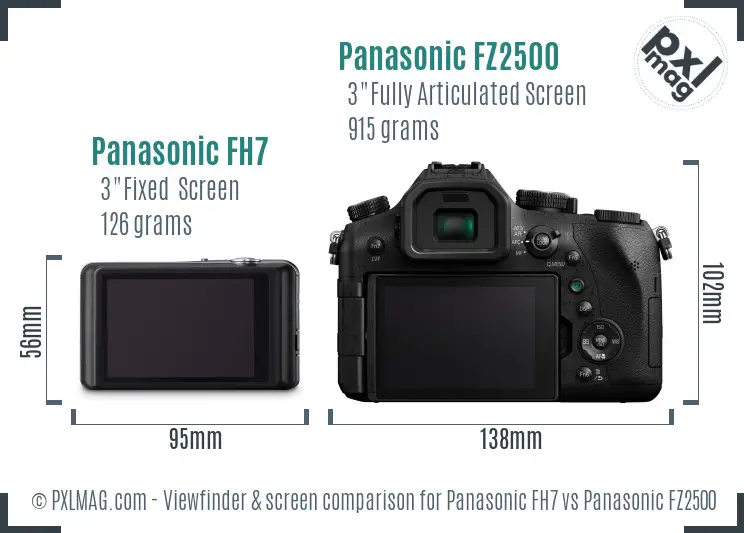 Panasonic FH7 vs Panasonic FZ2500 Screen and Viewfinder comparison