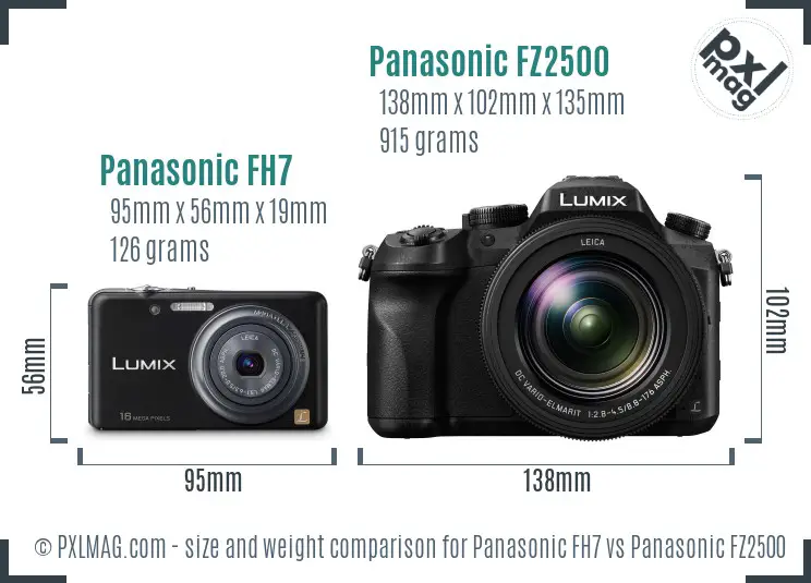 Panasonic FH7 vs Panasonic FZ2500 size comparison