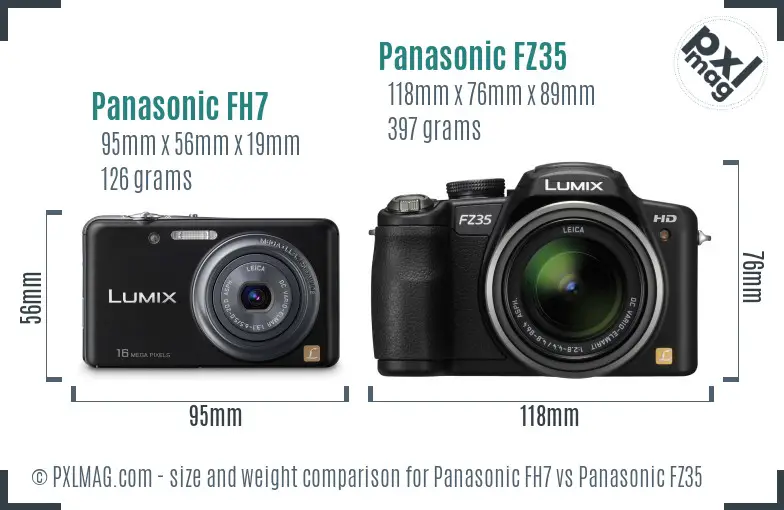 Panasonic FH7 vs Panasonic FZ35 size comparison