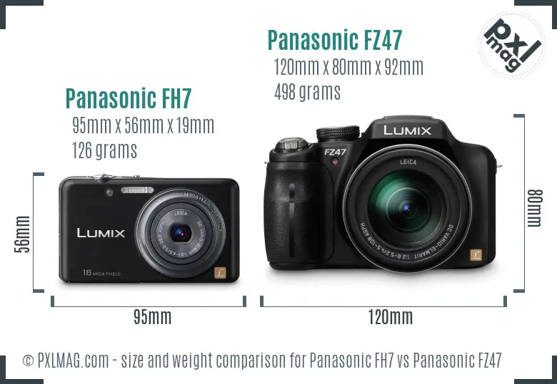 Panasonic FH7 vs Panasonic FZ47 size comparison