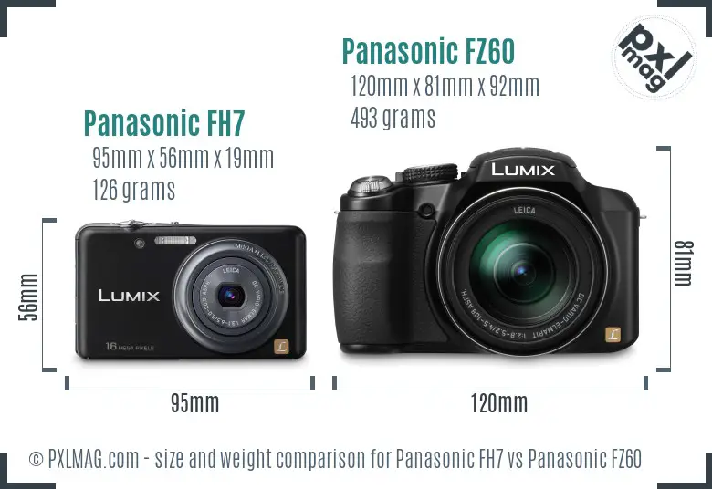 Panasonic FH7 vs Panasonic FZ60 size comparison