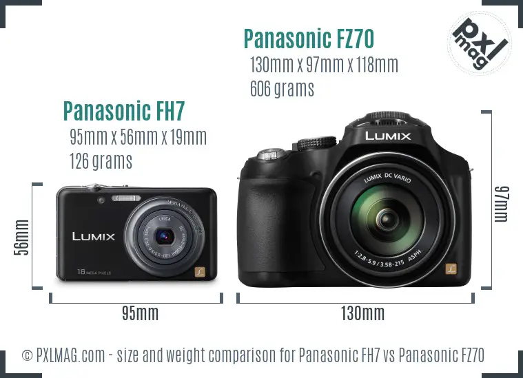 Panasonic FH7 vs Panasonic FZ70 size comparison