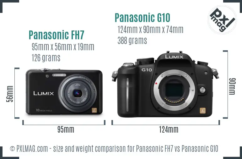 Panasonic FH7 vs Panasonic G10 size comparison