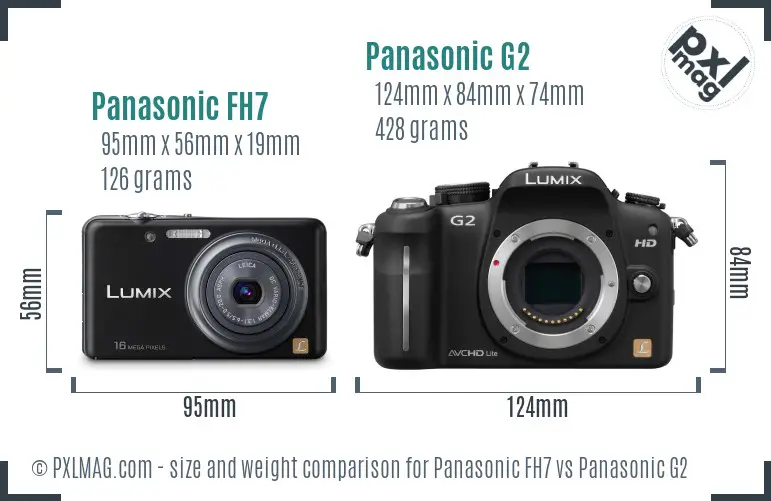 Panasonic FH7 vs Panasonic G2 size comparison