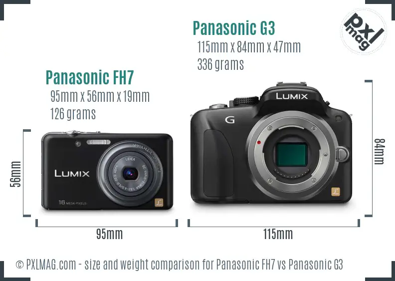 Panasonic FH7 vs Panasonic G3 size comparison Panasonic FH7 vs Panasonic G3 size comparison