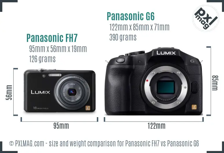 Panasonic FH7 vs Panasonic G6 size comparison