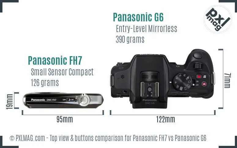 Panasonic FH7 vs Panasonic G6 top view buttons comparison