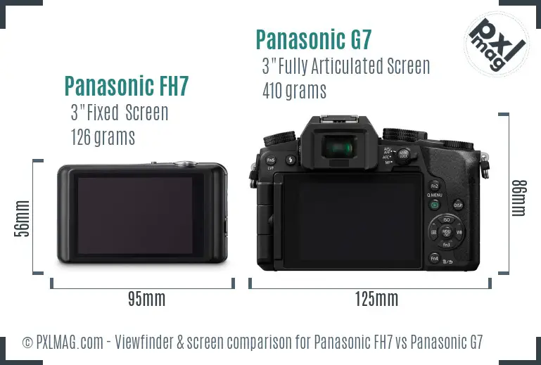 Panasonic FH7 vs Panasonic G7 Screen and Viewfinder comparison