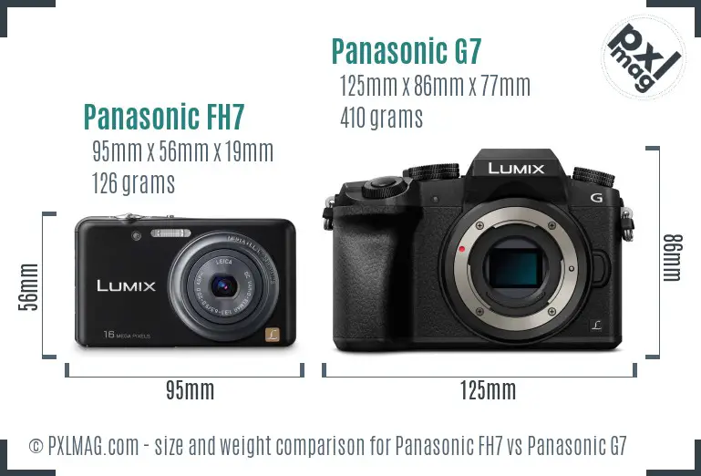 Panasonic FH7 vs Panasonic G7 size comparison