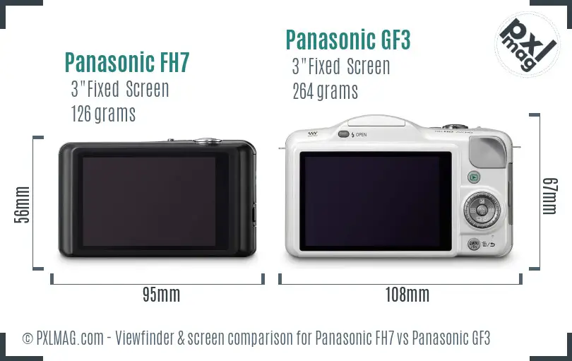 Panasonic FH7 vs Panasonic GF3 Screen and Viewfinder comparison Panasonic FH7 vs Panasonic GF3 Screen and Viewfinder comparison