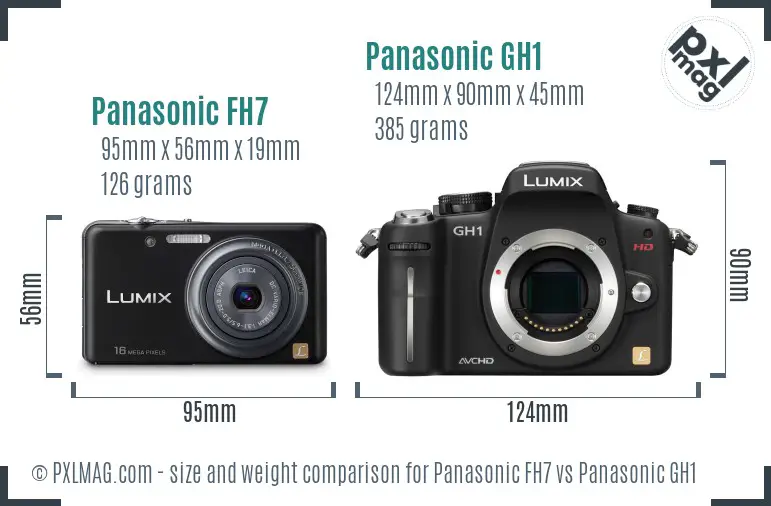 Panasonic FH7 vs Panasonic GH1 size comparison