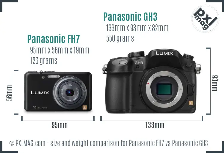 Panasonic FH7 vs Panasonic GH3 size comparison