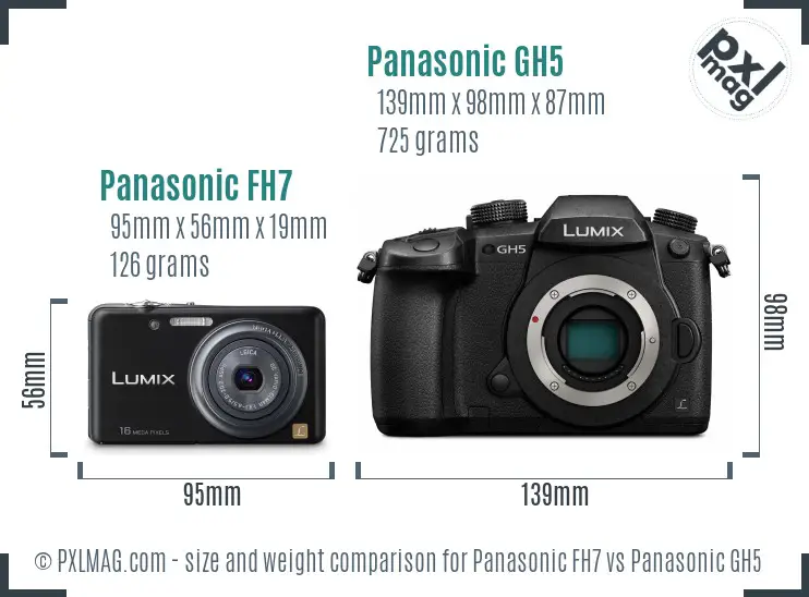 Panasonic FH7 vs Panasonic GH5 size comparison