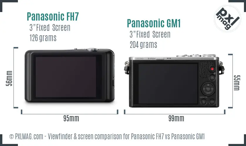 Panasonic FH7 vs Panasonic GM1 Screen and Viewfinder comparison