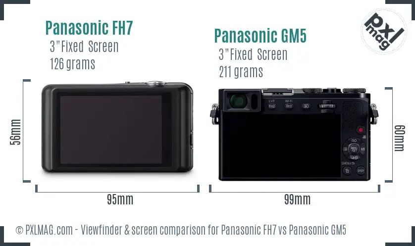 Panasonic FH7 vs Panasonic GM5 Screen and Viewfinder comparison