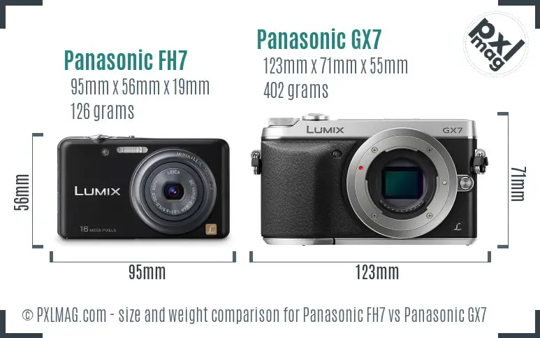 Panasonic FH7 vs Panasonic GX7 size comparison