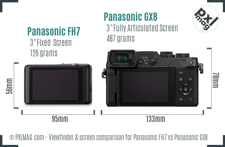 Panasonic FH7 vs Panasonic GX8 Screen and Viewfinder comparison Panasonic FH7 vs Panasonic GX8 Screen and Viewfinder comparison