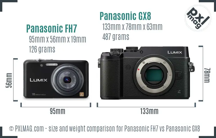 Panasonic FH7 vs Panasonic GX8 size comparison Panasonic FH7 vs Panasonic GX8 size comparison